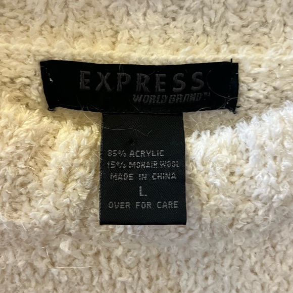 Express Cream Crew Neck Sweater - Picture 2 of 2